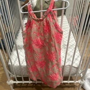 Bonpoint pink silk girls dress 8 floral